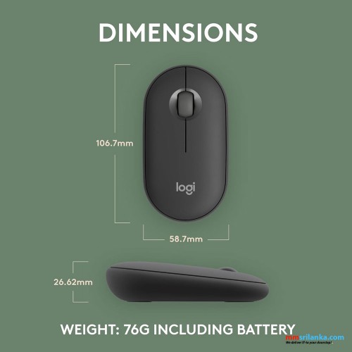 LOGITECH PEBBLE M350 S - MODERN, SLIM, SILENT MOUSE WITH BLUETOOTH (1Y)